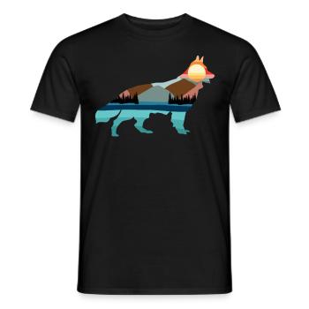 White Shepherd Dog Nature Outdoor - Männer T-Shirt - Schwarz - Vorne - AI Model Male 178 light (178cm)