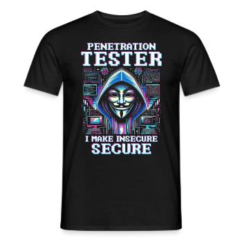 Testeur d’intrusion : je sécurise insecure - T-shirt homme - noir - Devant - AI Model Male 178 light (178cm)