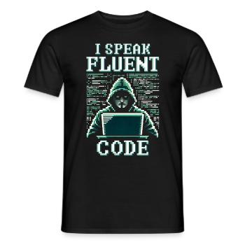 Penetrationstester I speak fluent code - Men's T-Shirt - black - Front - AI Model Male 178 light (178cm)