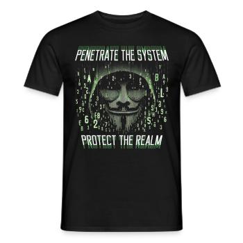 Pénétrationstesteur Pénétrer dans le système - T-shirt homme - noir - Devant - AI Model Male 178 light (178cm)