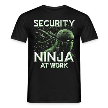 Testeur d’intrusion Security Ninja au travail - T-shirt homme - noir - Devant - AI Model Male 178 light (178cm)