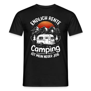 Endlich Rente Camping ist mein neuer Job | Campen - Männer T-Shirt - Schwarz - Vorne - AI Model Male 178 light (178cm)
