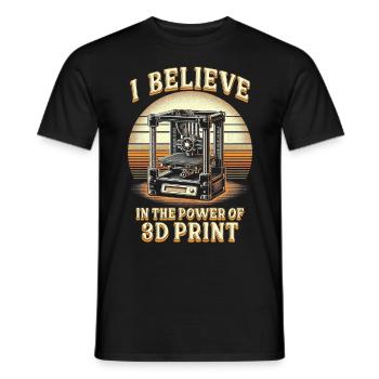 3D Printing I Believe In The Power Of 3D Print - Men's T-Shirt - black - Front - AI Model Male 178 light (178cm)