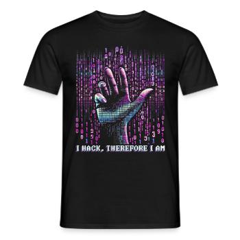 Penetrationstester I hack, therefore I am - Men's T-Shirt - black - Front - AI Model Male 178 light (178cm)