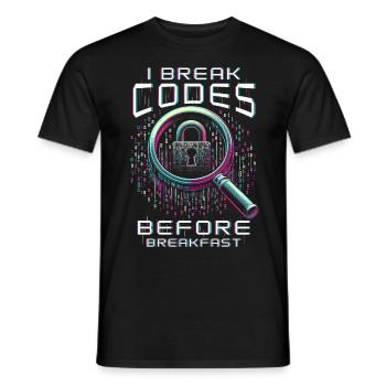 Penetration tester I break codes - Men's T-Shirt - black - Front - AI Model Male 178 light (178cm)