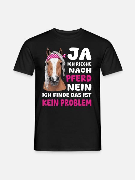 Ja ich rieche nach Pferd | Haflinger Pferdemädchen - Männer T-Shirt - Schwarz