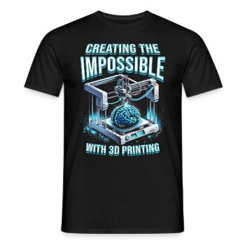 Créer l’impossible avec l’impression 3D - T-shirt homme - noir - Devant - AI Model Male 178 light (178cm)