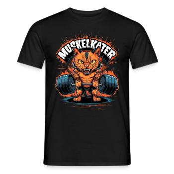 Muskelkater | Fitness Bodybuilder | Kraftsport - Männer T-Shirt - Schwarz - Vorne - AI Model Male 178 light (178cm)