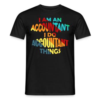 Bookkeeping Accountant Accounting - Men's T-Shirt - black - Front - AI Model Male 178 light (178cm)