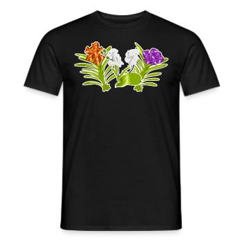Orchidée Orchidées Fleurs - T-shirt homme - noir - Devant - AI Model Male 178 light (178cm)