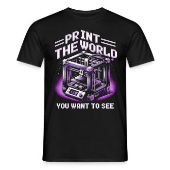 3D Druck Print The World You Want To See - Männer T-Shirt - Schwarz - Vorne - AI Model Male 178 light (178cm)