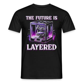 3D Printing 3D Engineer The Future Is Layered - Men's T-Shirt - black - Front - AI Model Male 178 light (178cm)