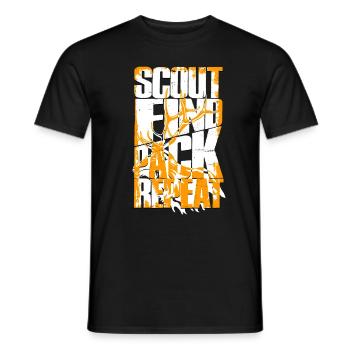 Geweih Geweihjagd Scout Find Pack Repeat - Männer T-Shirt - Schwarz - Vorne - AI Model Male 178 light (178cm)