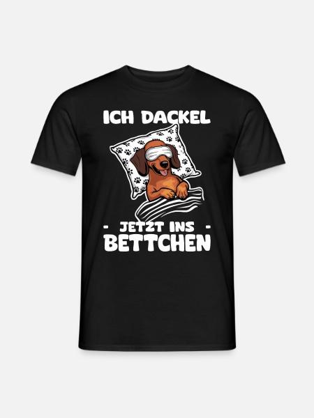 Ich dackel jetzt ins Bettchen - Schlafshirt - Männer T-Shirt - Schwarz