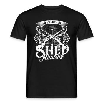 Chasse aux bois de cerf Je préfère être à la chasse au hangar - T-shirt homme - noir - Devant - AI Model Male 178 light (178cm)