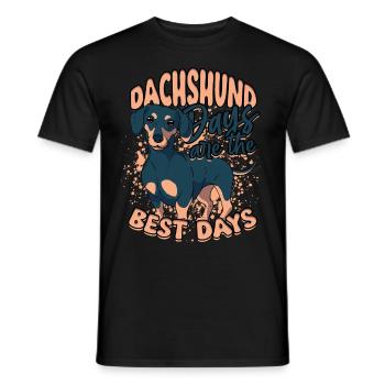 Dachshund wire-haired dachshund - Men's T-Shirt - black - Front - AI Model Male 178 light (178cm)