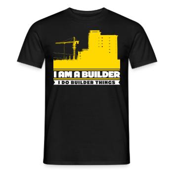 Builder Construction Site - Men's T-Shirt - black - Front - AI Model Male 178 light (178cm)