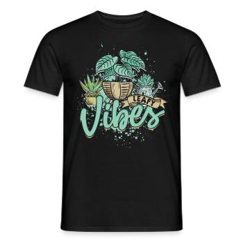Plant Collector Plant Leafy Vibes - Men's T-Shirt - black - Front - AI Model Male 178 light (178cm)