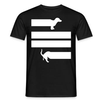 Long caca teckel chien caca chiens - T-shirt homme - noir - Devant - AI Model Male 178 light (178cm)