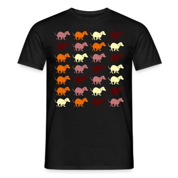 Dachshund Dog Pooping Dogs - Männer T-Shirt - Schwarz - Vorne - AI Model Male 178 light (178cm)