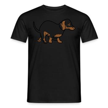 Dachshund Witz - Männer T-Shirt - Schwarz - Vorne - AI Model Male 178 light (178cm)