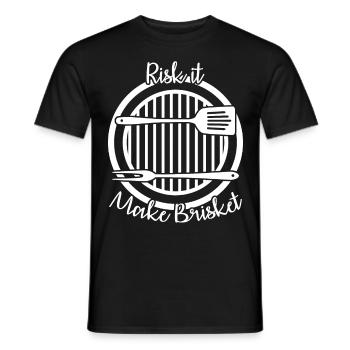 BBQ Barbecue Poitrine de bœuf Steak - T-shirt homme - noir - Devant - AI Model Male 178 light (178cm)