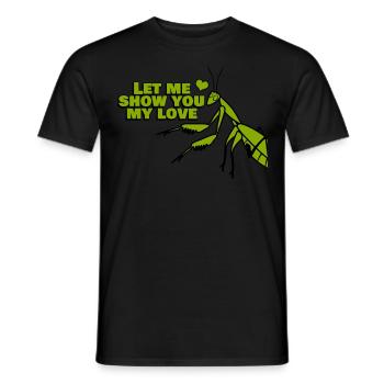 Praying Mantis Love Joke - Men's T-Shirt - black - Front - AI Model Male 178 light (178cm)