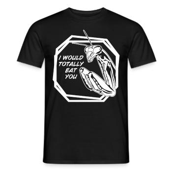 Praying Mantis Joke Insect - Men's T-Shirt - black - Front - AI Model Male 178 light (178cm)