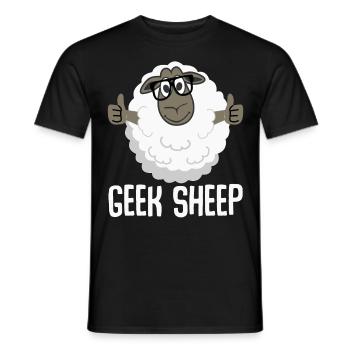 Sheep Geek Shepherd - Men's T-Shirt - black - Front - AI Model Male 178 light (178cm)