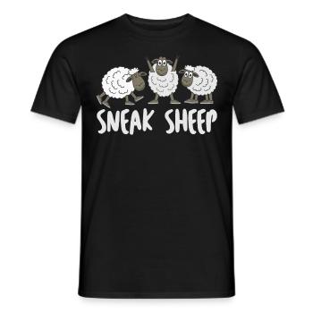 Sheep with Sneakers - Men's T-Shirt - black - Front - AI Model Male 178 light (178cm)