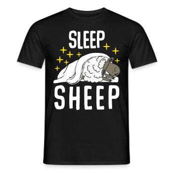 Sheep Sleeping Tired Sleep - Men's T-Shirt - black - Front - AI Model Male 178 light (178cm)