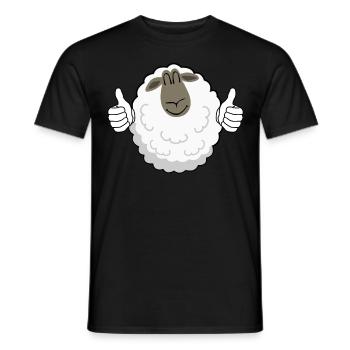 Pouce vers le haut Mouton - T-shirt homme - noir - Devant - AI Model Male 178 light (178cm)
