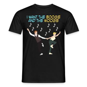 Boogie Woogie Swing Music Dancing - Men's T-Shirt - black - Front - AI Model Male 178 light (178cm)
