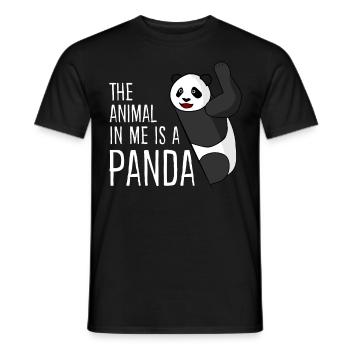 Panda Ours Pandas Panda Géant - T-shirt homme - noir - Devant - AI Model Male 178 light (178cm)