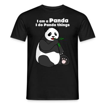 Giant Panda with Bamboo Panda Bear - Männer T-Shirt - Schwarz - Vorne - AI Model Male 178 light (178cm)
