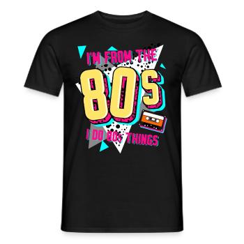80s Retro Disco 1980 - Men's T-Shirt - black - Front - AI Model Male 178 light (178cm)