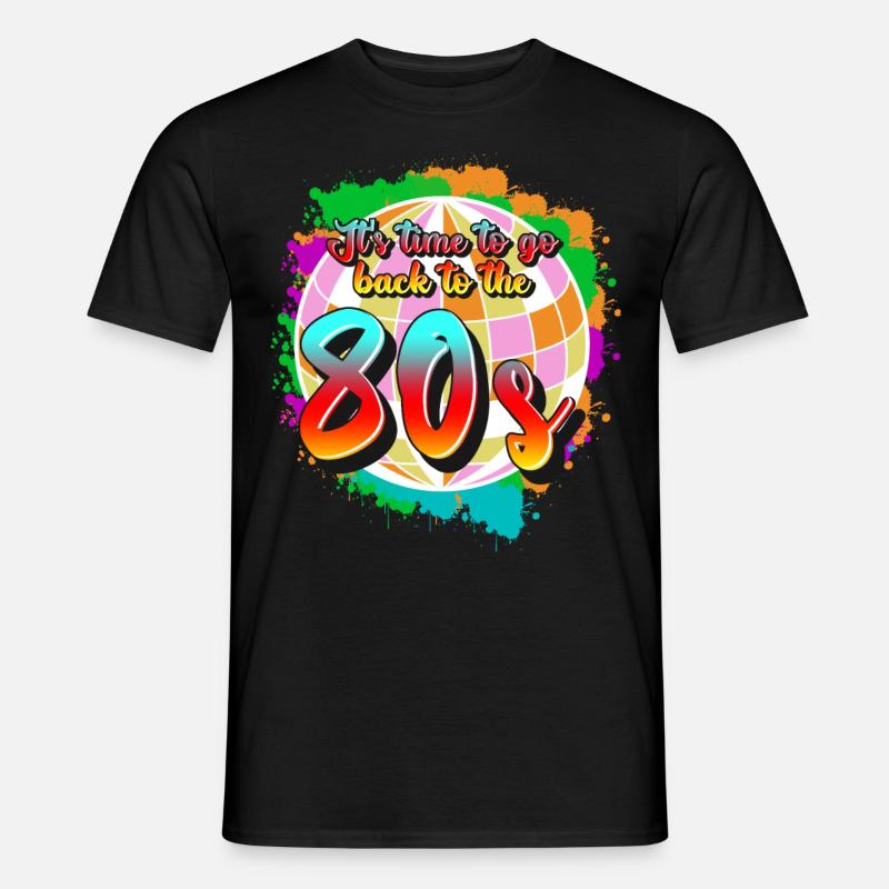 Retro 1980 80s Disco - Männer T-Shirt - Schwarz
