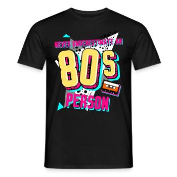 1980 80s Retro Disco - Men's T-Shirt - black - Front - AI Model Male 178 light (178cm)