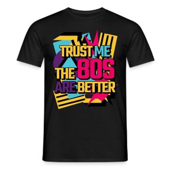 1980 ' s Vintage Années 80 Musique Cassette Disco - T-shirt homme - noir - Devant - AI Model Male 178 light (178cm)