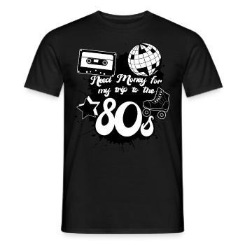 1980 ' s Vintage Bandes musicales des années 80 Disco - T-shirt homme - noir - Devant - AI Model Male 178 light (178cm)