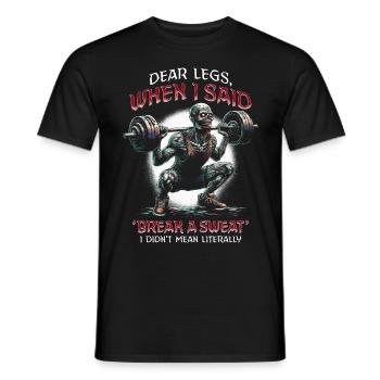 Journée des jambes Entraînement des jambes Entraînement des jambes Bodybuilder - T-shirt homme - noir - Devant - AI Model Male 178 light (178cm)