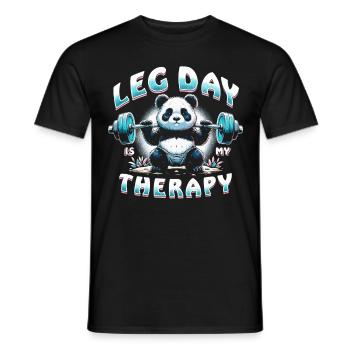 Journée des jambes Entraînement des jambes Entraînement des jambes Bodybuilder - T-shirt homme - noir - Devant - AI Model Male 178 light (178cm)
