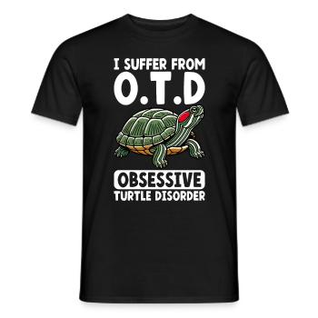 Turtle Red-eared Turtle - Men's T-Shirt - black - Front - AI Model Male 178 light (178cm)