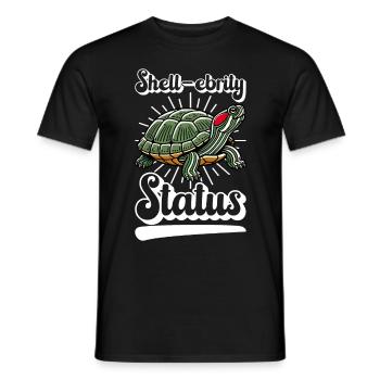 Tortue Tortue à oreilles rouges - T-shirt homme - noir - Devant - AI Model Male 178 light (178cm)