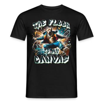 Breakdance B-boy The Floor Is My Canvas - Männer T-Shirt - Schwarz - Vorne - AI Model Male 178 light (178cm)