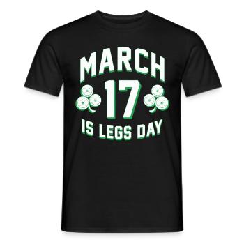 Le 17 mars est la Journée des jambes - T-shirt homme - noir - Devant - AI Model Male 178 light (178cm)