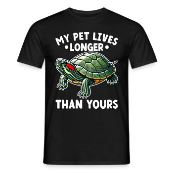 Tortue Tortue à oreilles rouges - T-shirt homme - noir - Devant - AI Model Male 178 light (178cm)