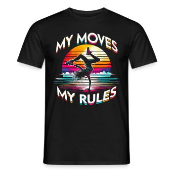 Breakdance B-boy My Moves My Rules - Men's T-Shirt - black - Front - AI Model Male 178 light (178cm)