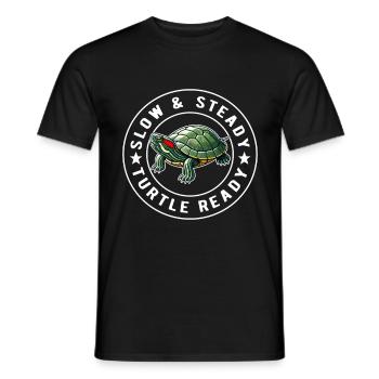 Tortue Tortue à oreilles rouges - T-shirt homme - noir - Devant - AI Model Male 178 light (178cm)
