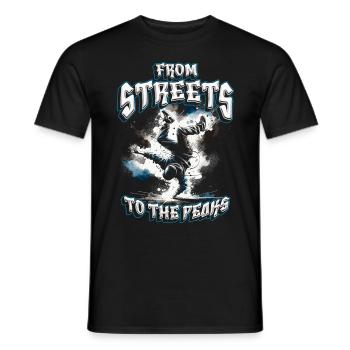 Breakdance From the Streets to the Peaks - Men's T-Shirt - black - Front - AI Model Male 178 light (178cm)